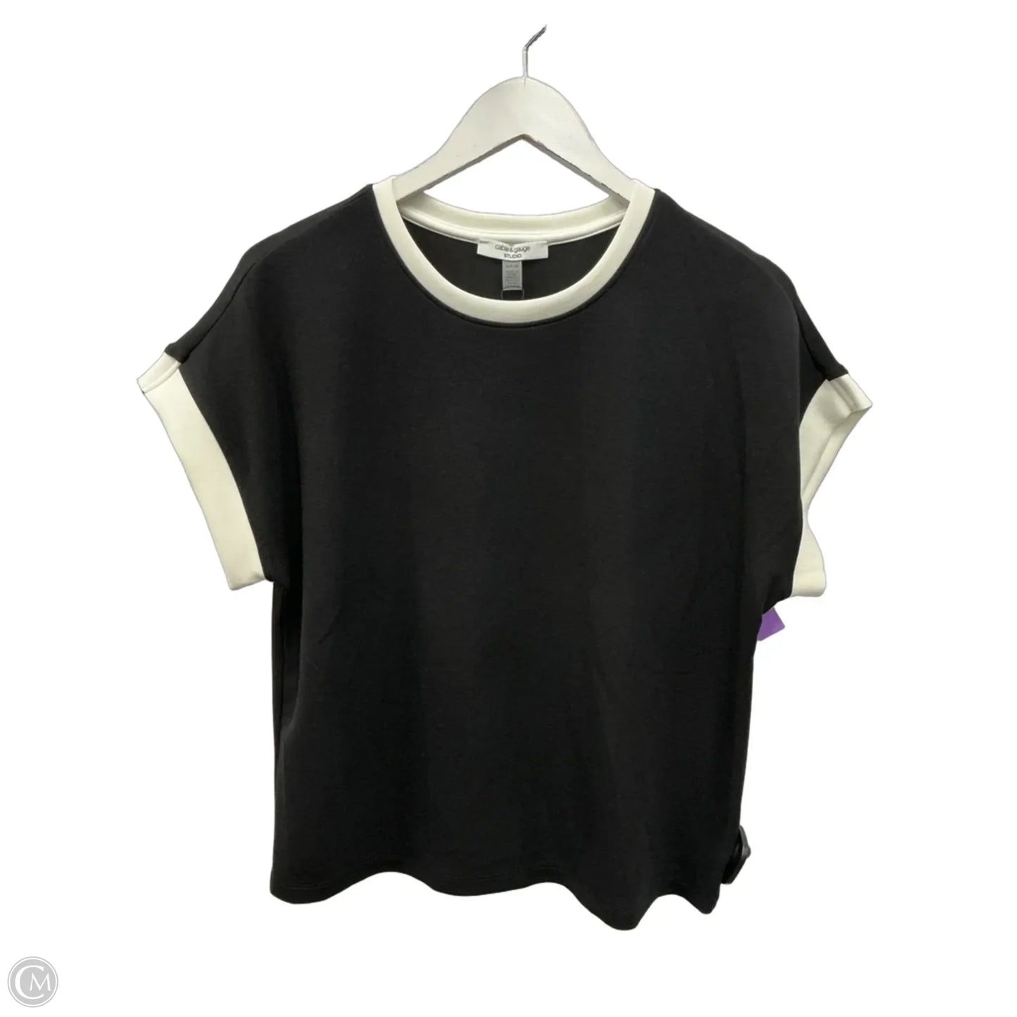 Top Short Sleeve By Cable And Gauge In Black, Size: S