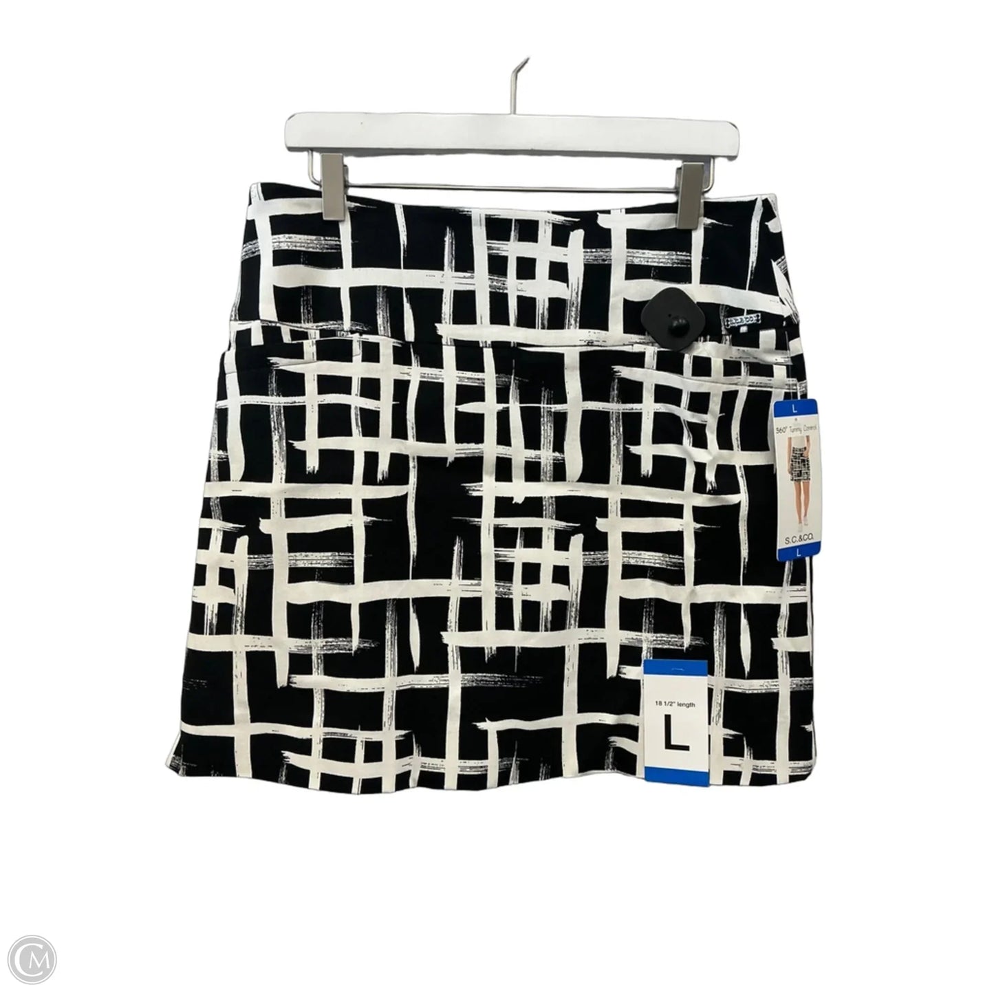 Skirt Mini & Short By Sc & Co In Black & White, Size: 12