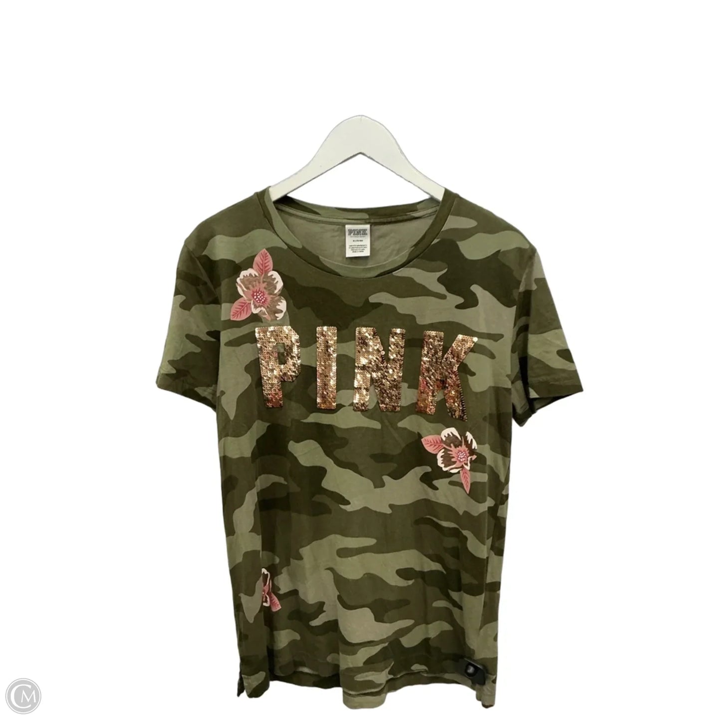 Top Short Sleeve By Pink In Green, Size: M
