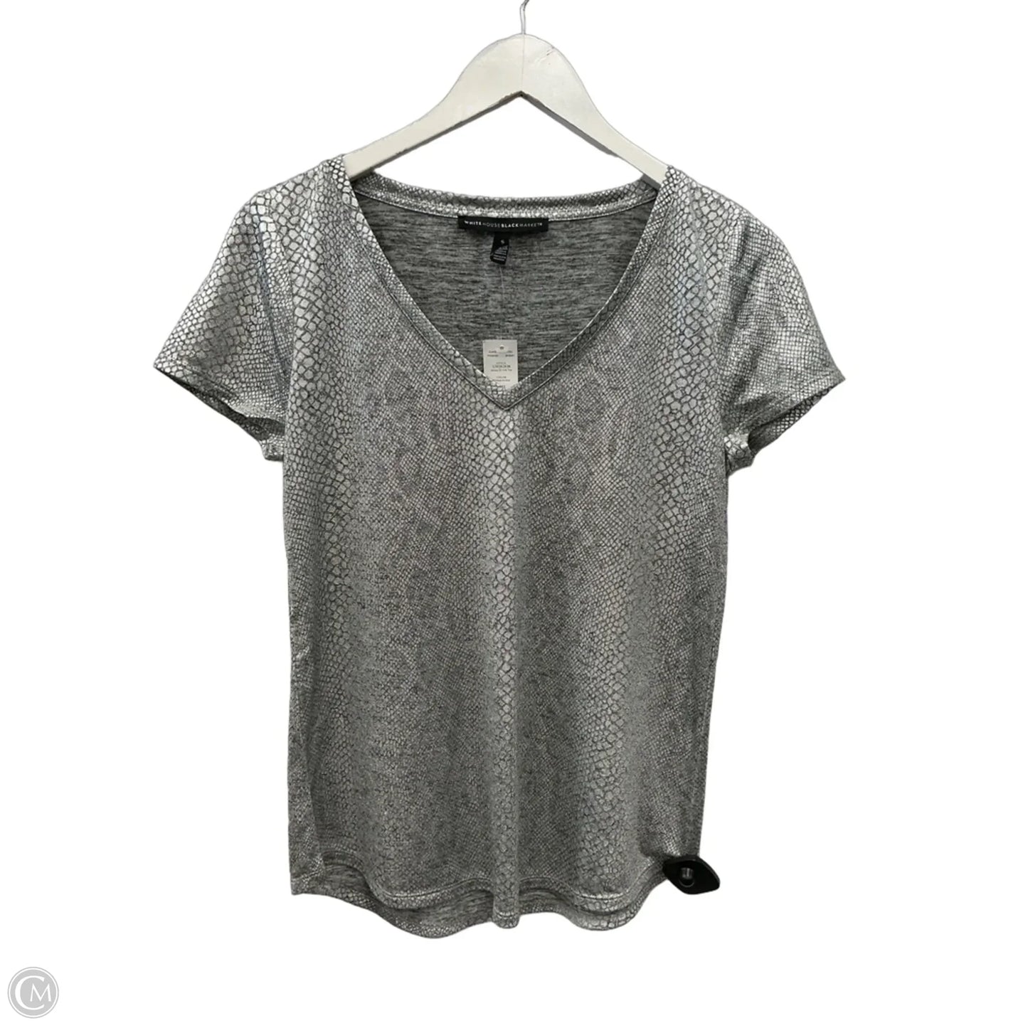 Top Short Sleeve By White House Black Market In Snakeskin Print, Size: S