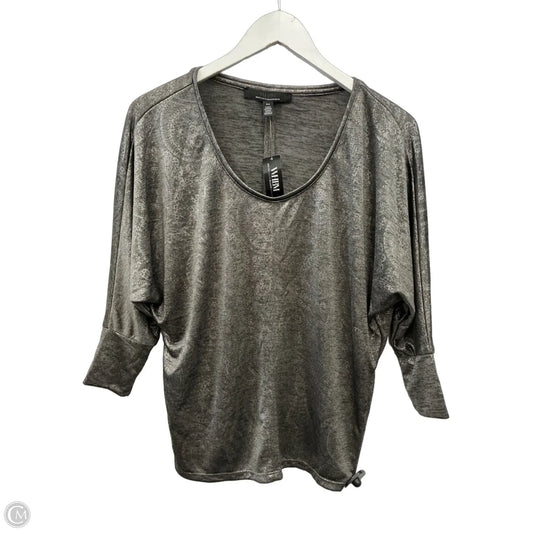 Top 3/4 Sleeve By White House Black Market In Grey, Size: Xs