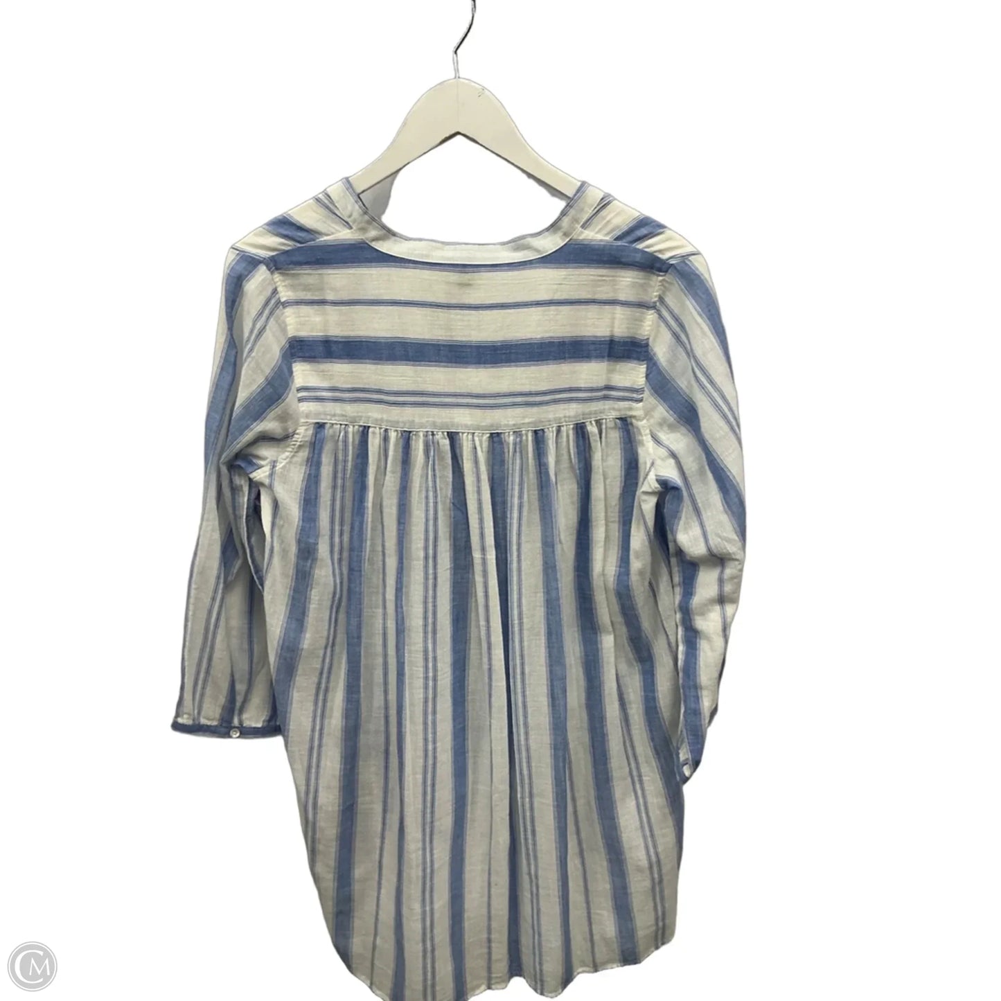Tunic 3/4 Sleeve By J. Crew In Blue & White, Size: S