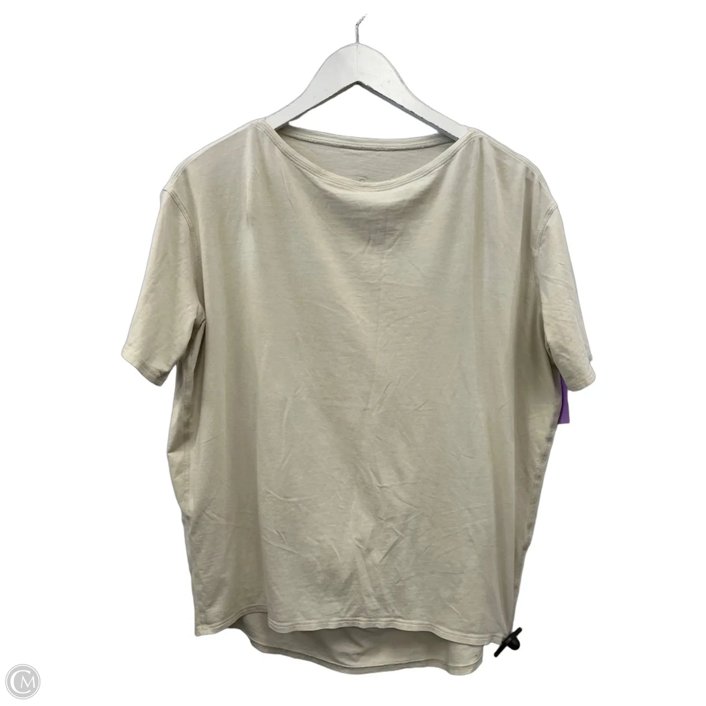 Athletic Top Short Sleeve By Lululemon In Ivory, Size: S