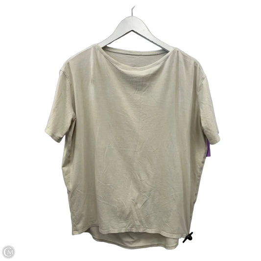 Athletic Top Short Sleeve By Lululemon In Ivory, Size: S