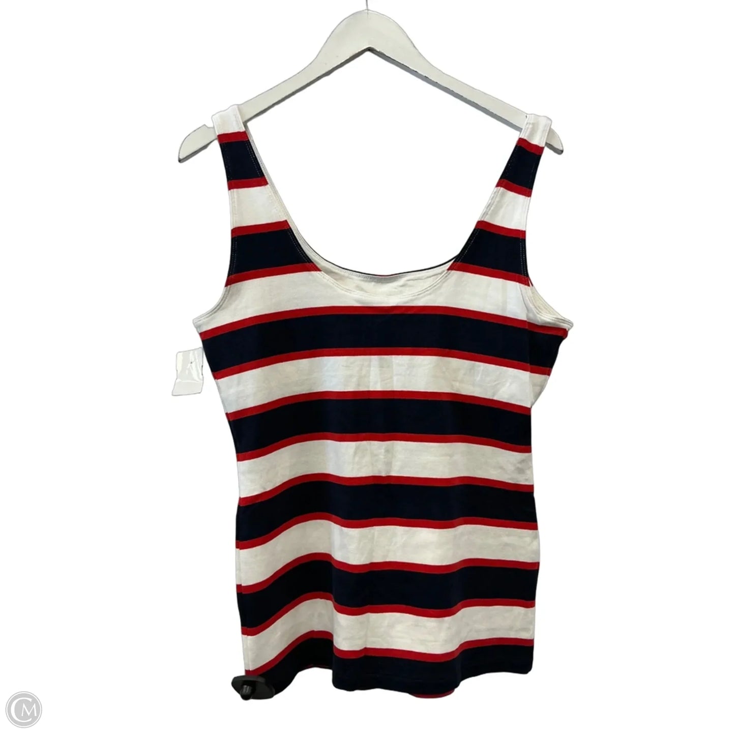 Top Sleeveless By Banana Republic In Blue & Red & White, Size: L