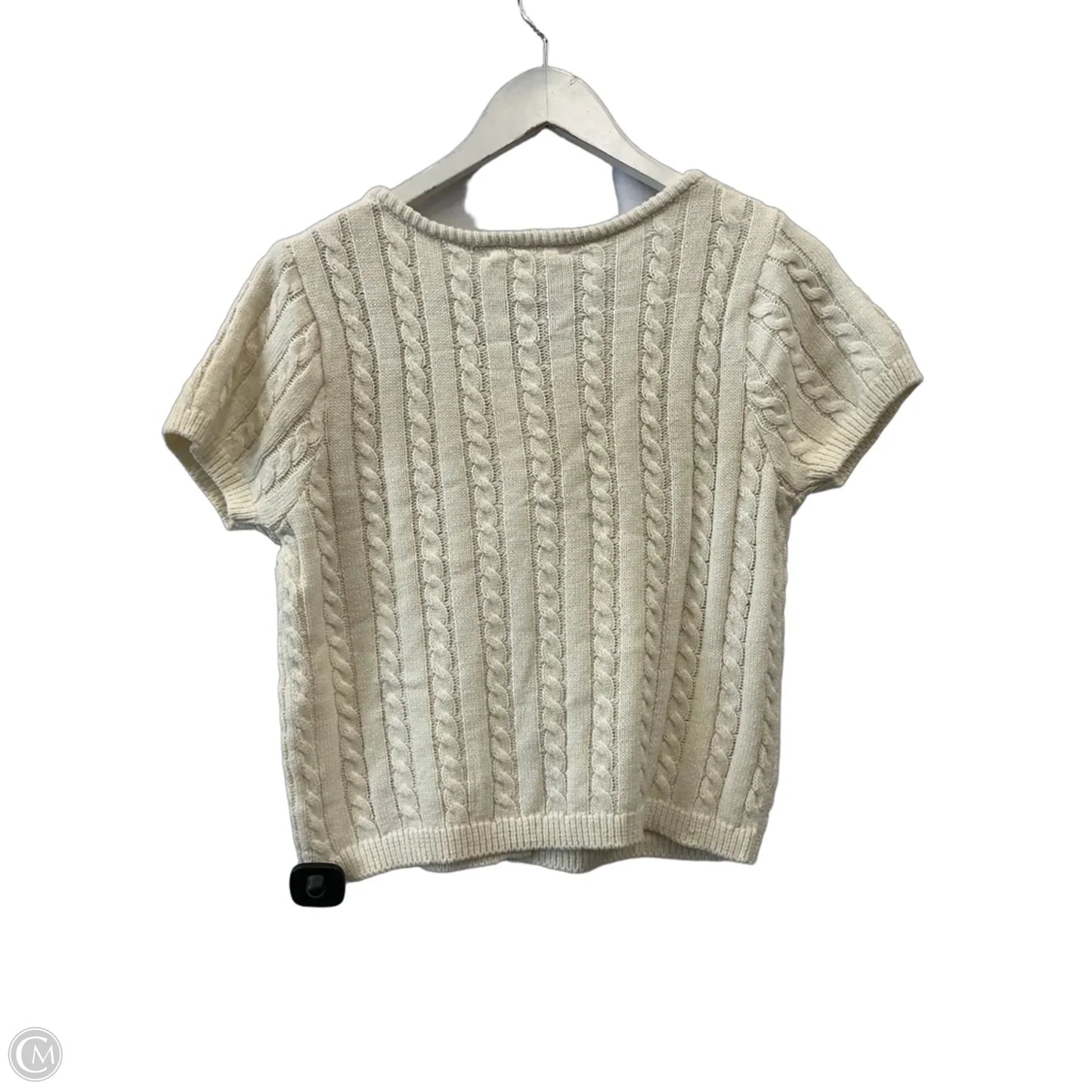 Sweater Short Sleeve By Olive And Oak In White, Size: M