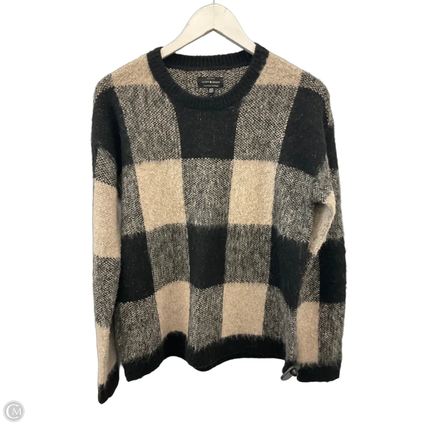 Sweater By Lucky Brand In Black & Cream, Size: M