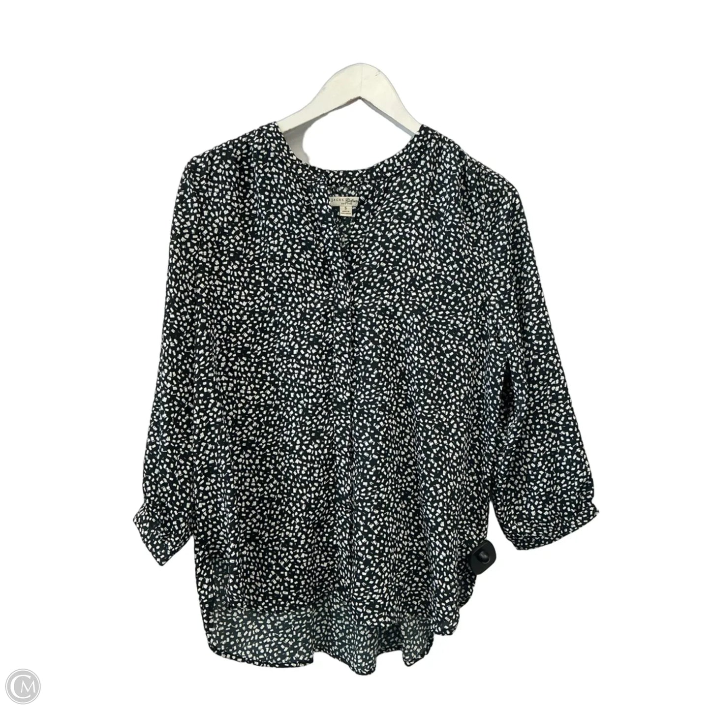 Top 3/4 Sleeve By Jachs Girlfirend In Black & White, Size: S