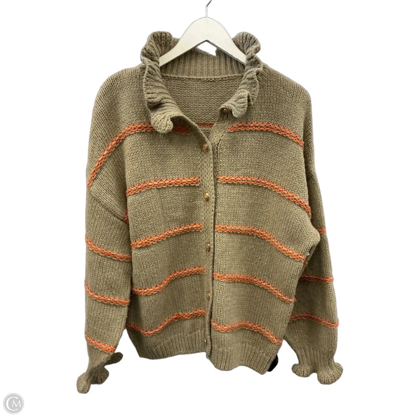 Sweater Cardigan By Clothes Mentor In Beige, Size: L