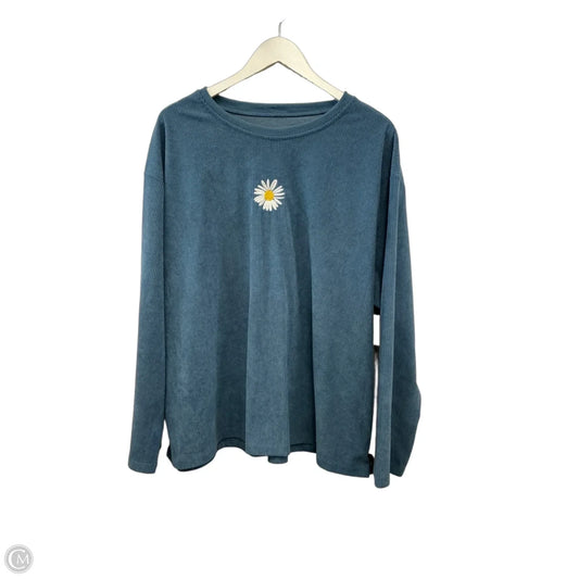 Top Long Sleeve By Shein In Blue, Size: 3x