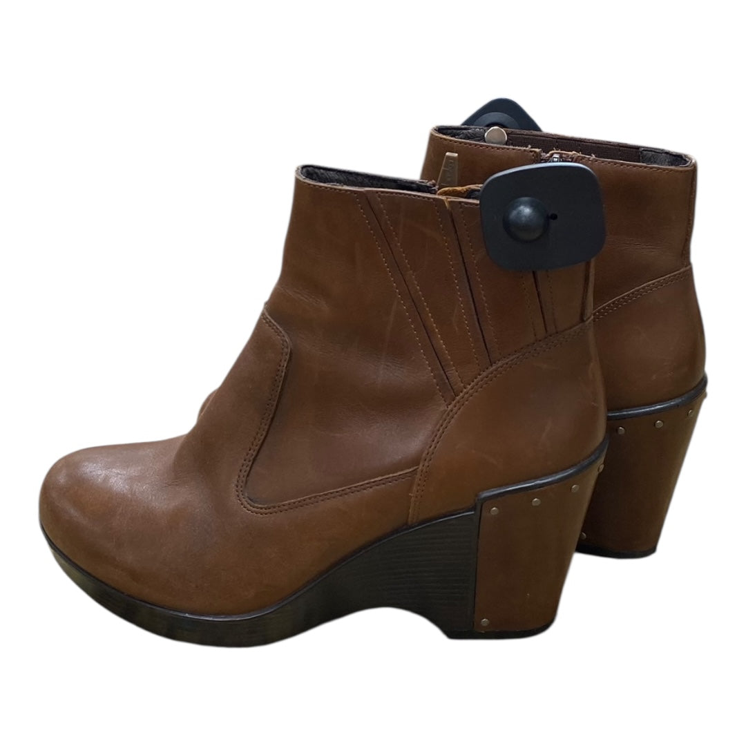 Boots Ankle Heels By Dansko In Brown, Size:9