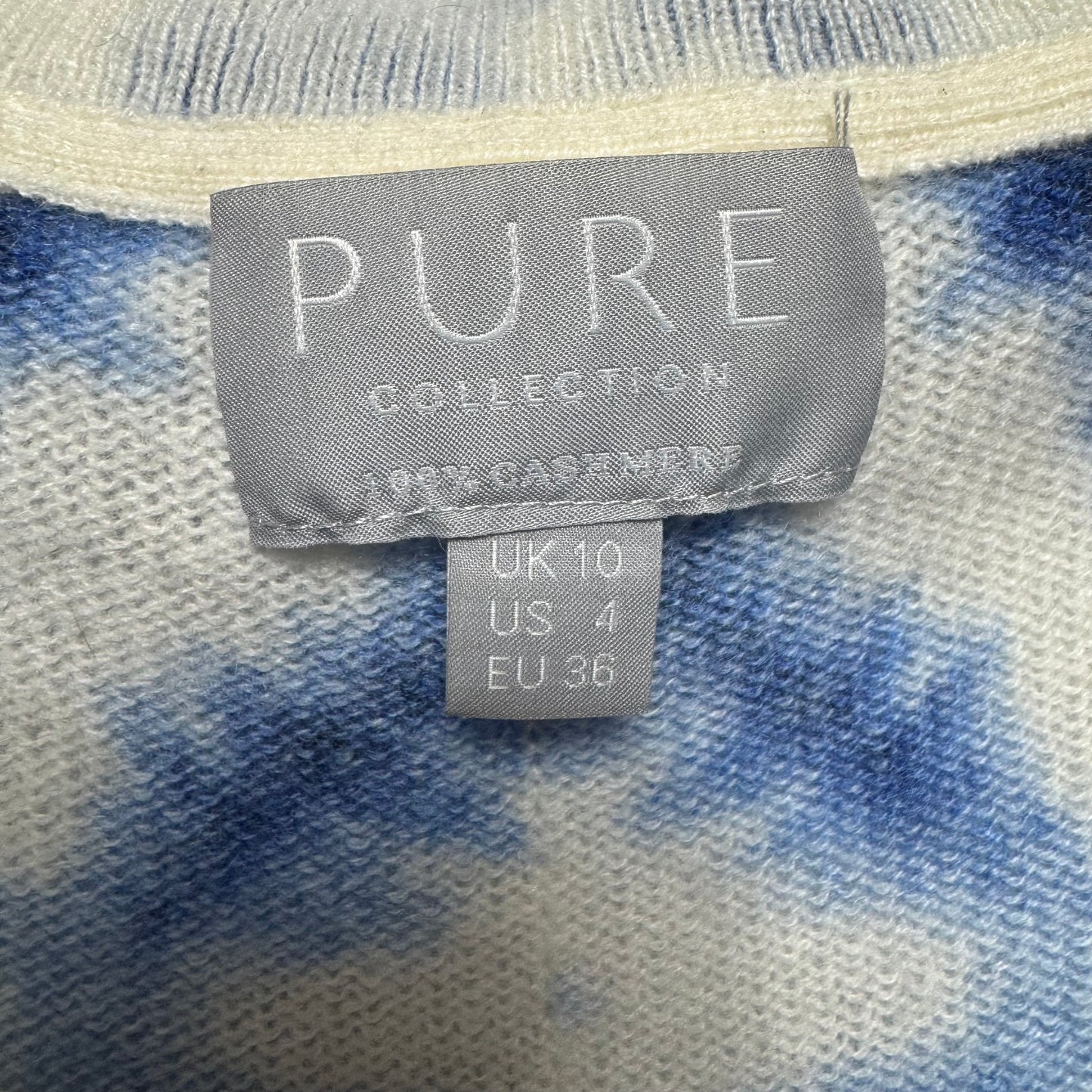 Sweater Cashmere By Pure  In Blue & White, Size: 4