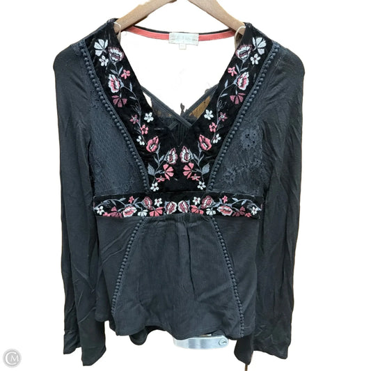 Top Long Sleeve By Altard State In Black, Size: S