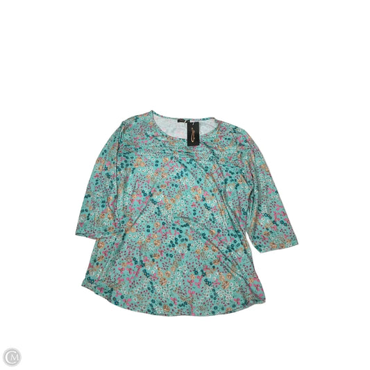 Top Long Sleeve By Ofeefan In Floral Print, Size: 2x