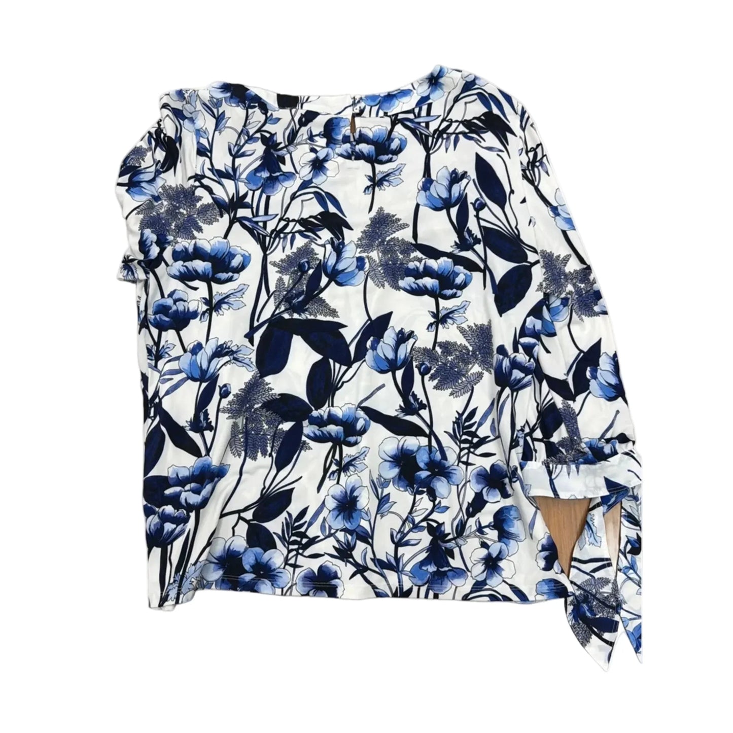 Top Long Sleeve Designer By Karl Lagerfeld In Floral Print, Size: L