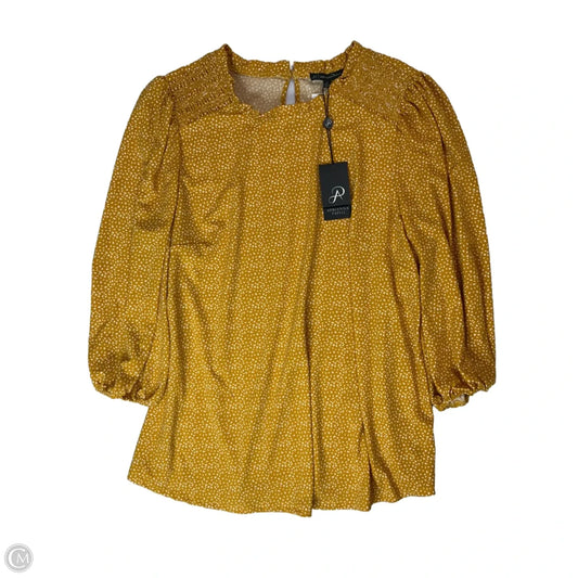 Top Long Sleeve By Adrianna Papell In Yellow, Size: 1x