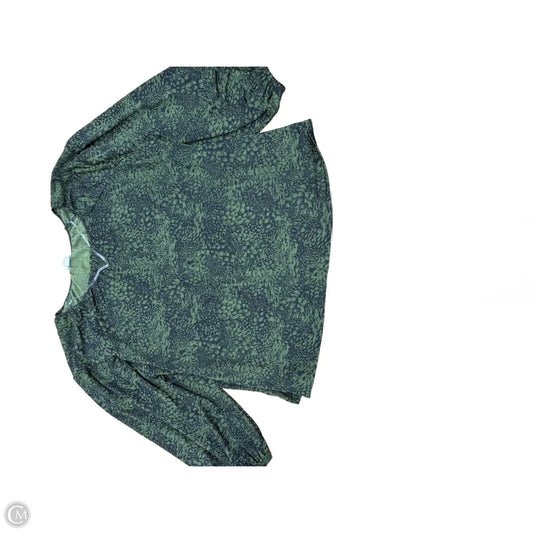 Top Long Sleeve By Ava & Viv In Black & Green, Size: 3x