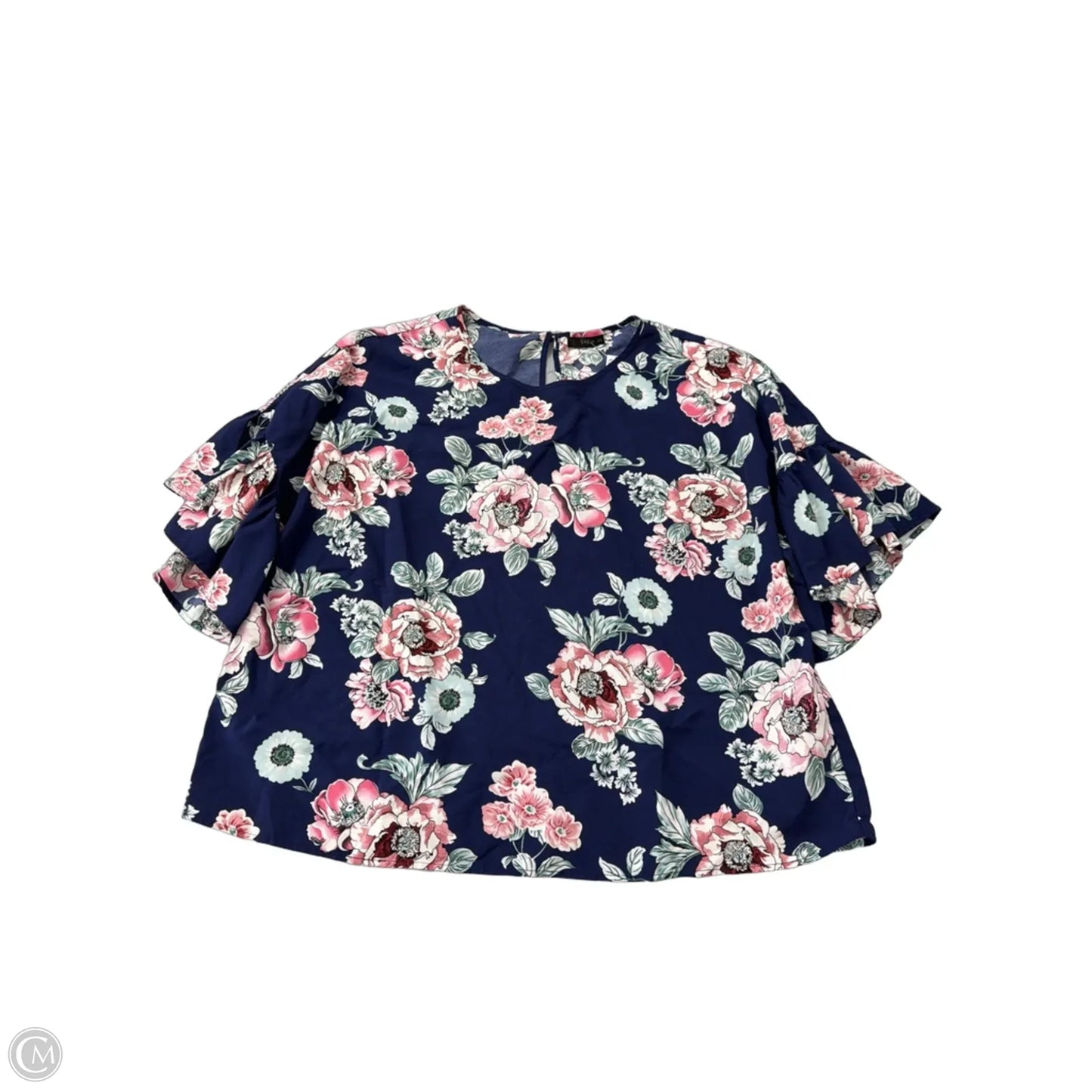 Top Short Sleeve By Shein In Floral Print, Size: 3x