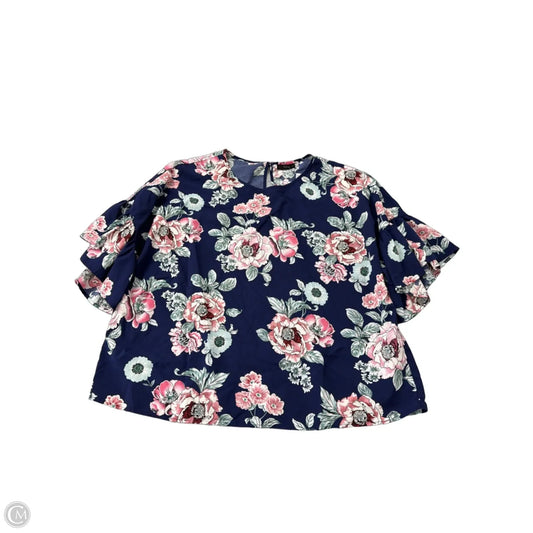 Top Short Sleeve By Shein In Floral Print, Size: 3x