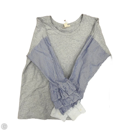 Top Long Sleeve By Style And Company In Grey, Size: L