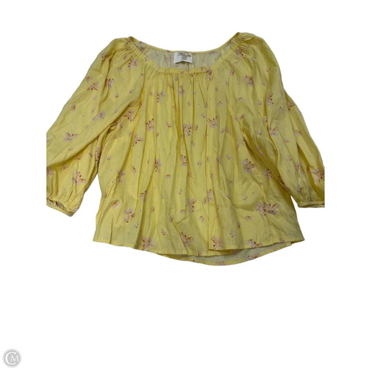 Top Long Sleeve By Ana In Yellow, Size: 1x