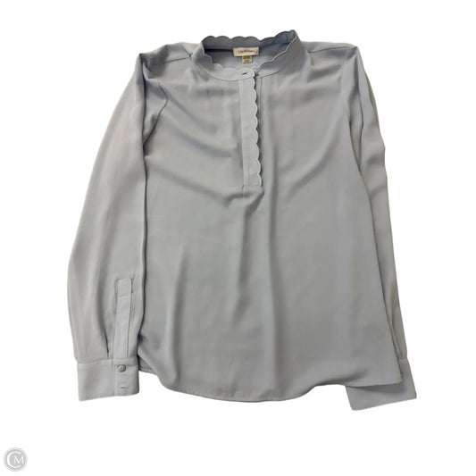 Top Long Sleeve By Calvin Klein In Blue, Size: S