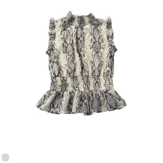 Top Sleeveless By Japna In Cream & Grey, Size: S