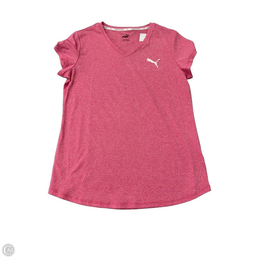 Athletic Top Short Sleeve By Puma In Red, Size: M