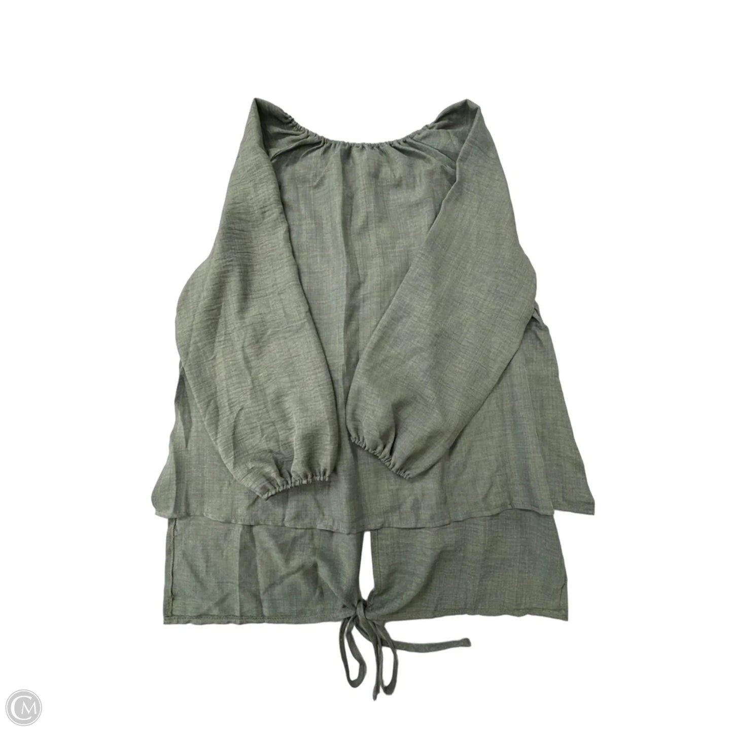 Top Long Sleeve By Shein In Green, Size: 2x