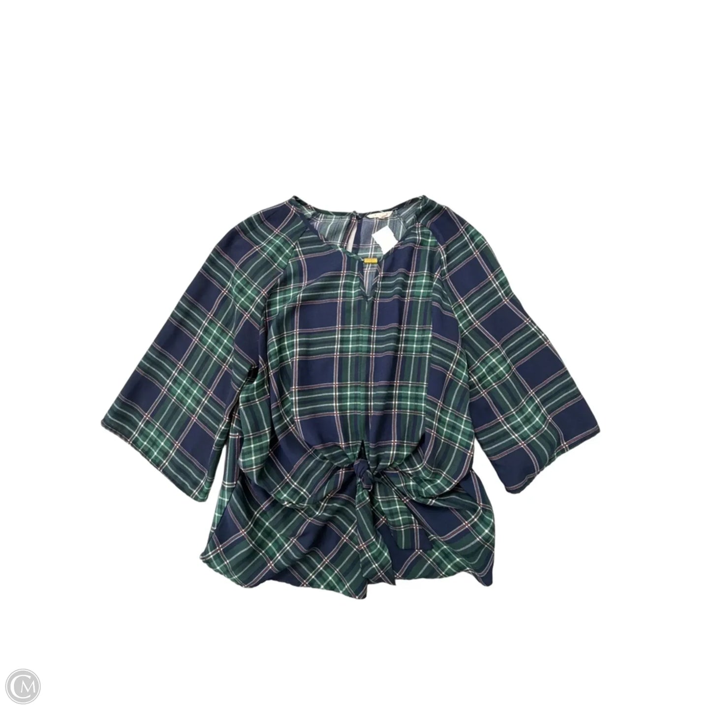 Top Long Sleeve By Krazy Kat In Plaid Pattern, Size: Xl