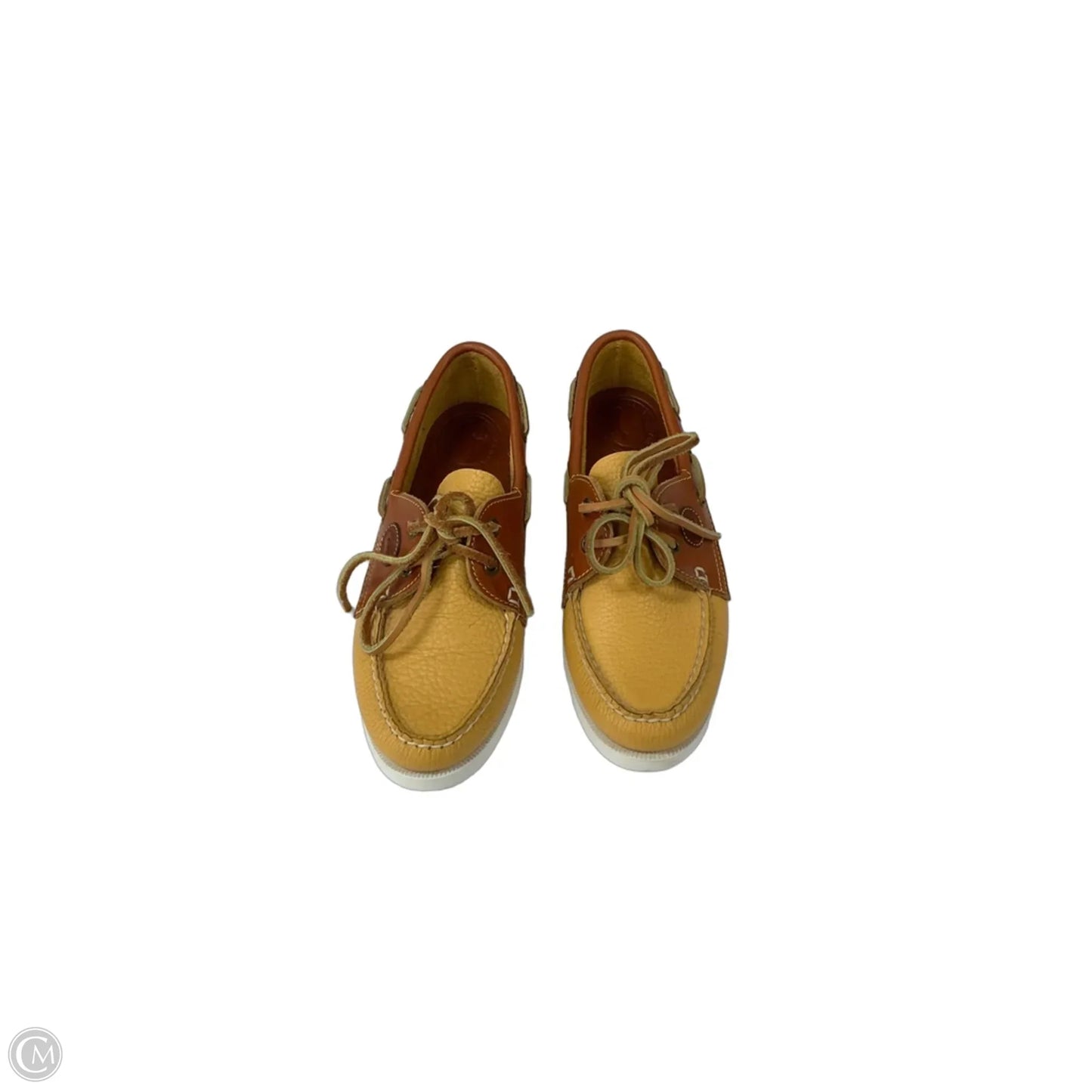 Shoes Designer By Dooney And Bourke In Brown & Yellow, Size: 6