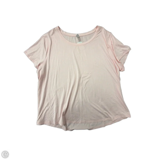 Athletic Top Short Sleeve By Yogalicious In Pink, Size: 2x
