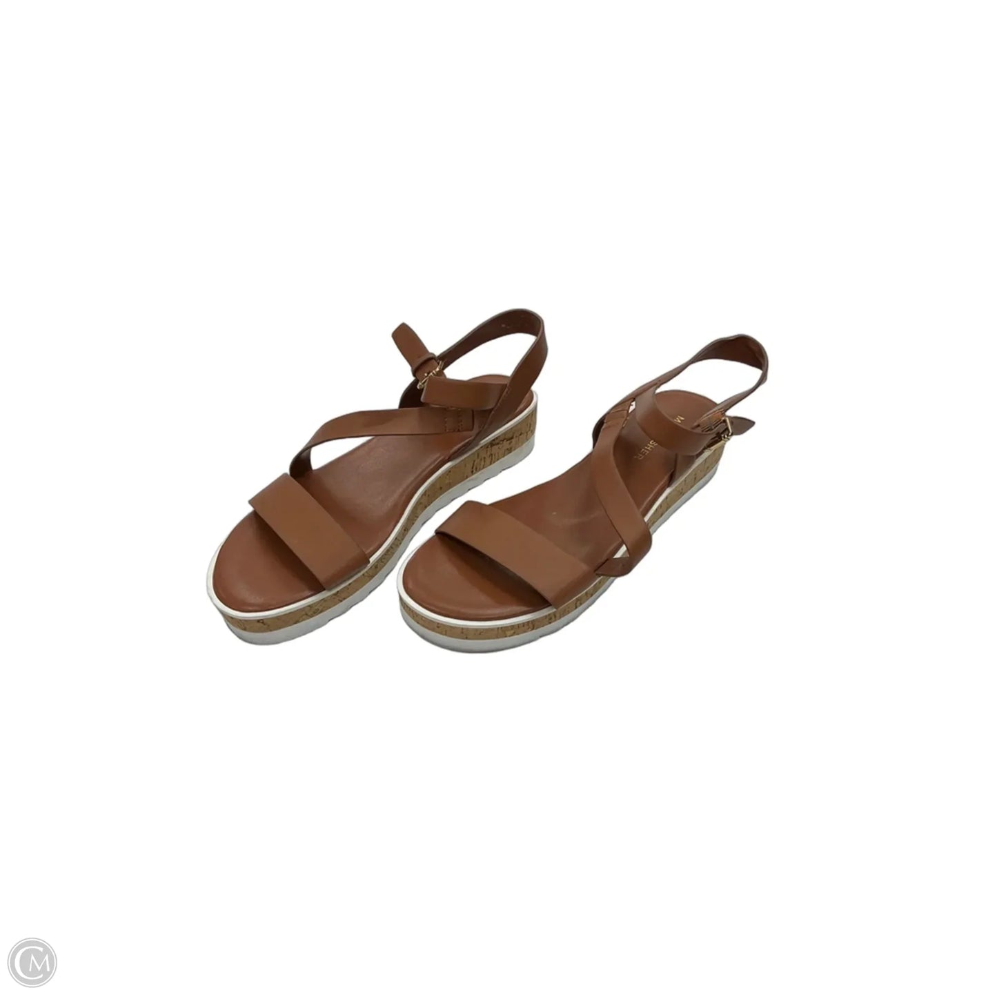 Sandals Flats By Marc Fisher In Brown & White, Size: 8