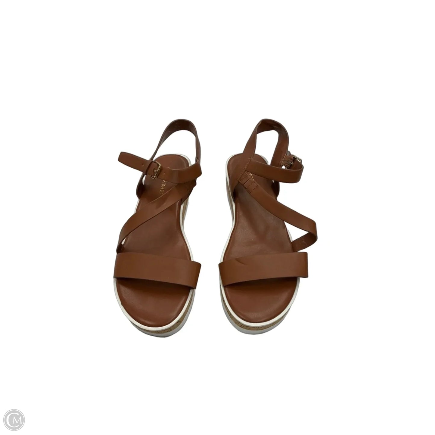 Sandals Flats By Marc Fisher In Brown & White, Size: 8