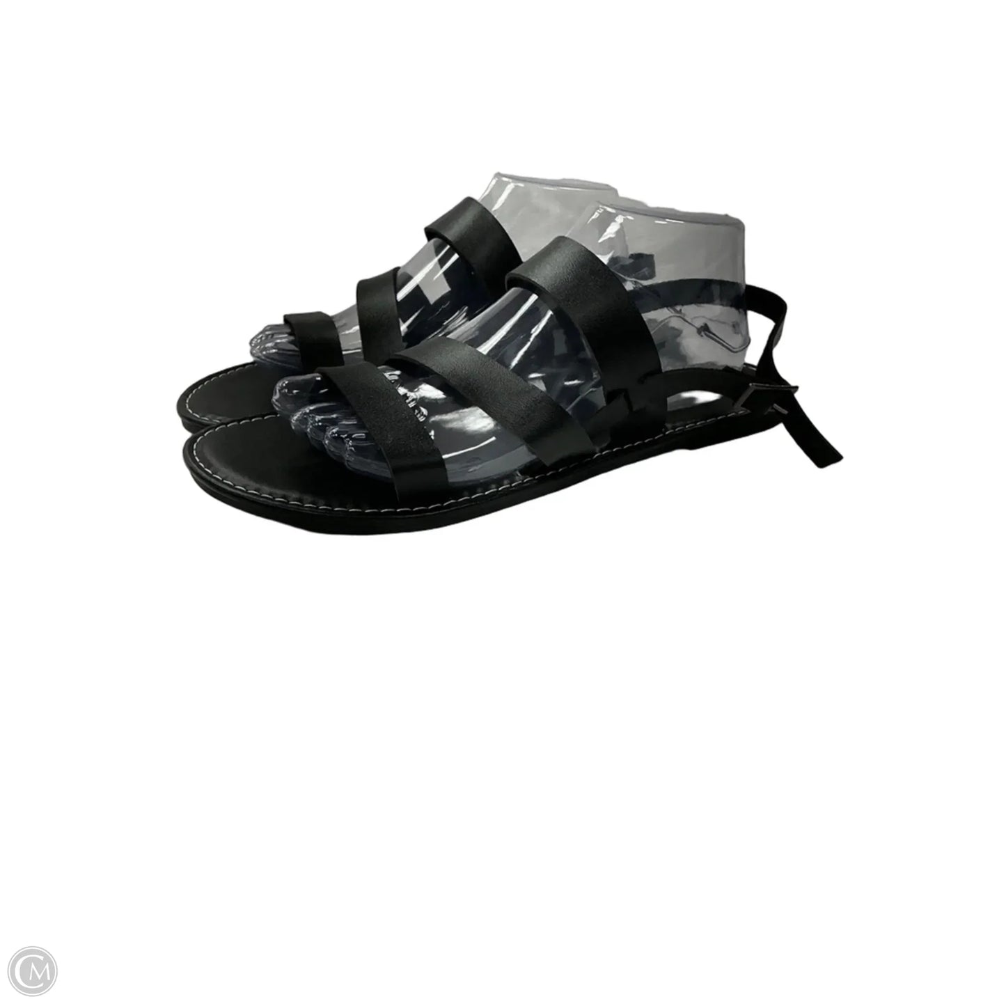 Sandals Flats By Clothes Mentor In Black, Size: 13