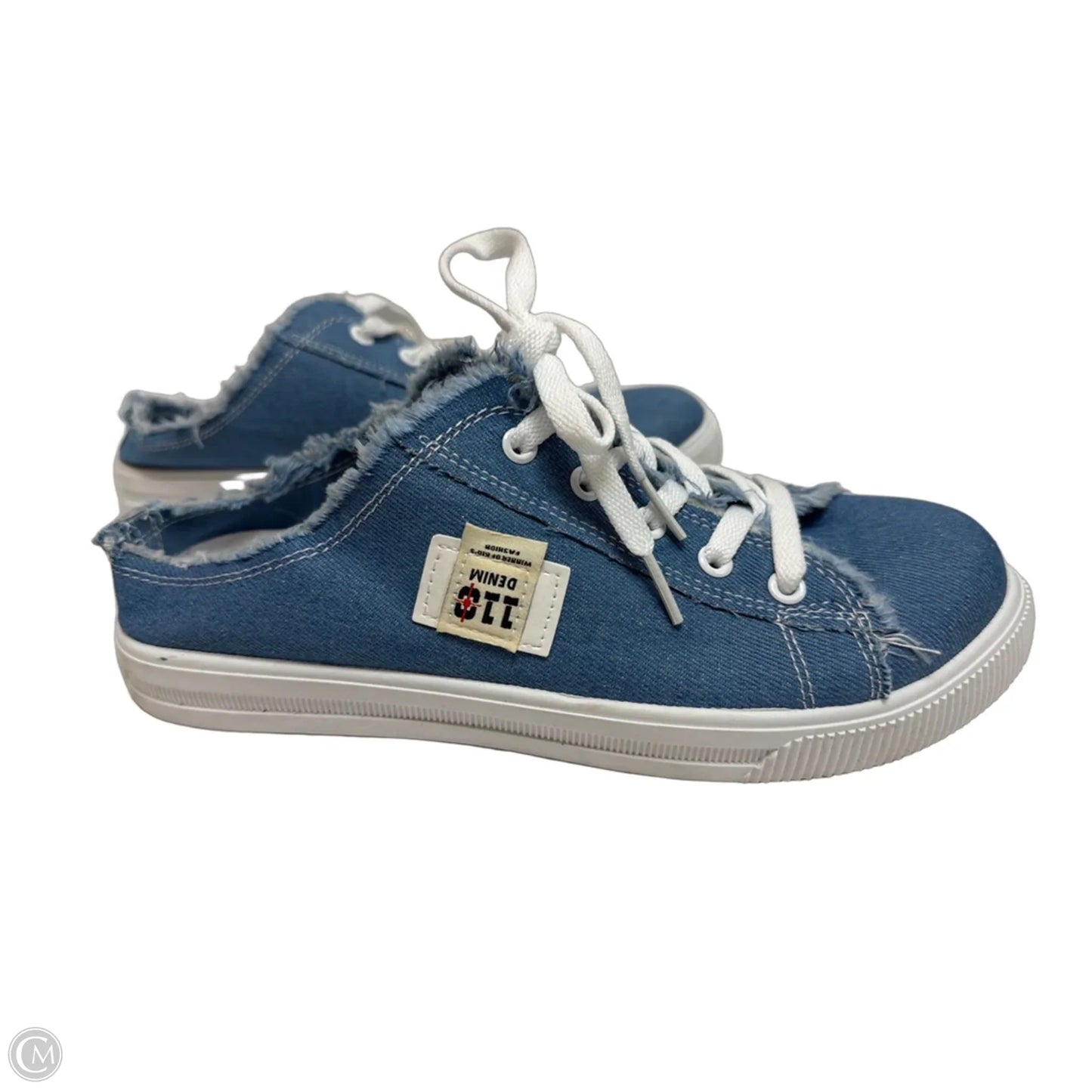 Shoes Flats By Clothes Mentor In Blue Denim, Size: 8.5