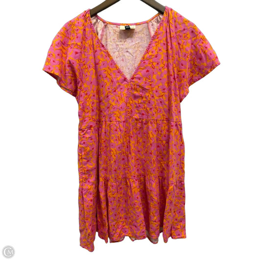 Dress Casual Midi By Universal Thread In Orange & Pink, Size: M