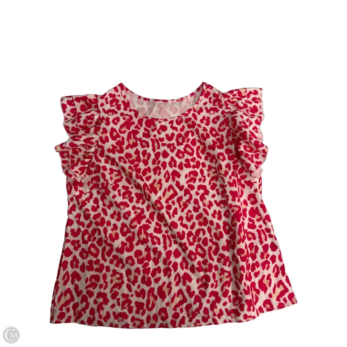 Top Short Sleeve By Clothes Mentor In Pink & White, Size: Xl