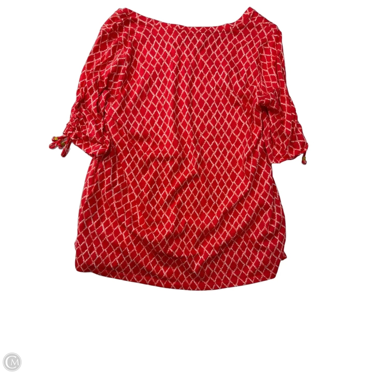 Top Short Sleeve Designer By Michael Kors In Pink & White, Size: M