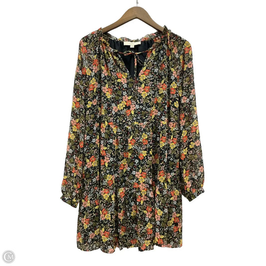 Dress Casual Midi By Loft In Floral Print, Size: M