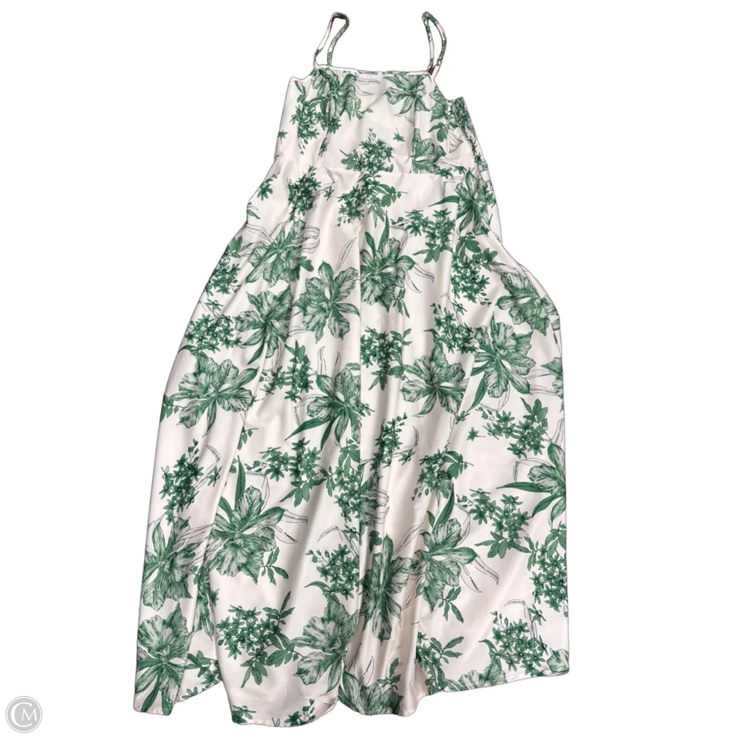 Dress Casual Maxi By Clothes Mentor In Green & Tan, Size: 2x