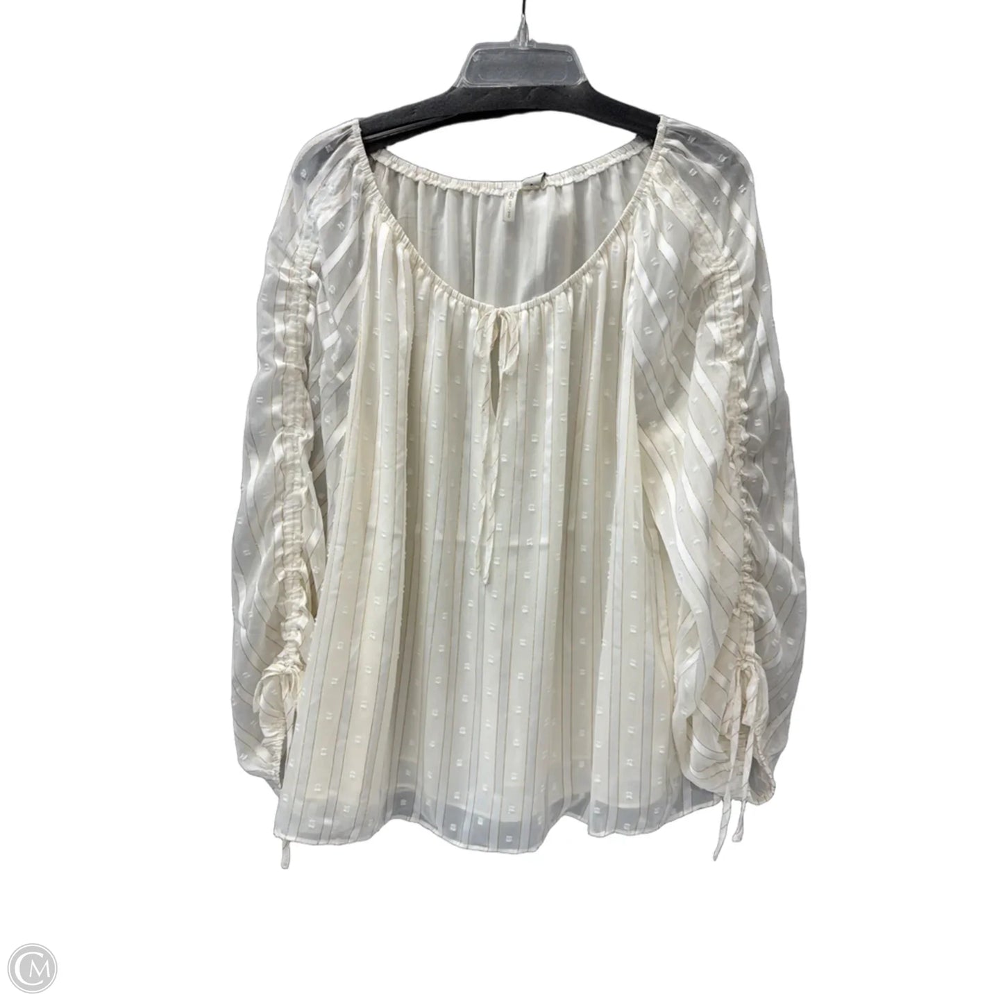 Top Long Sleeve By Cato In Cream, Size: Xl