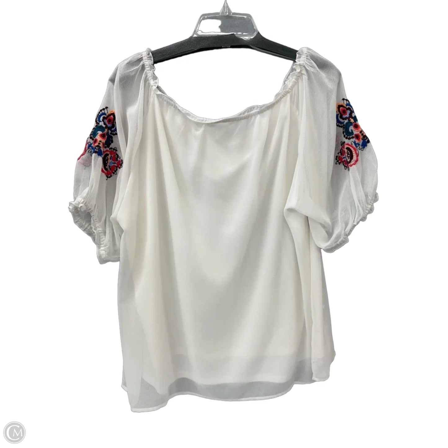 Top Long Sleeve By Cato In White, Size: L