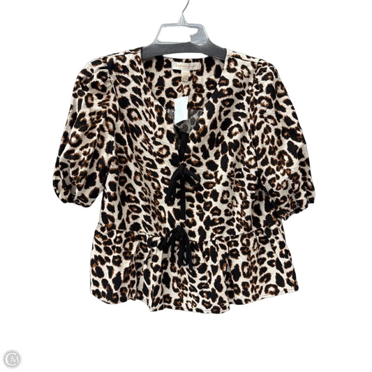 Top Short Sleeve By Monteau In Animal Print, Size: Xl