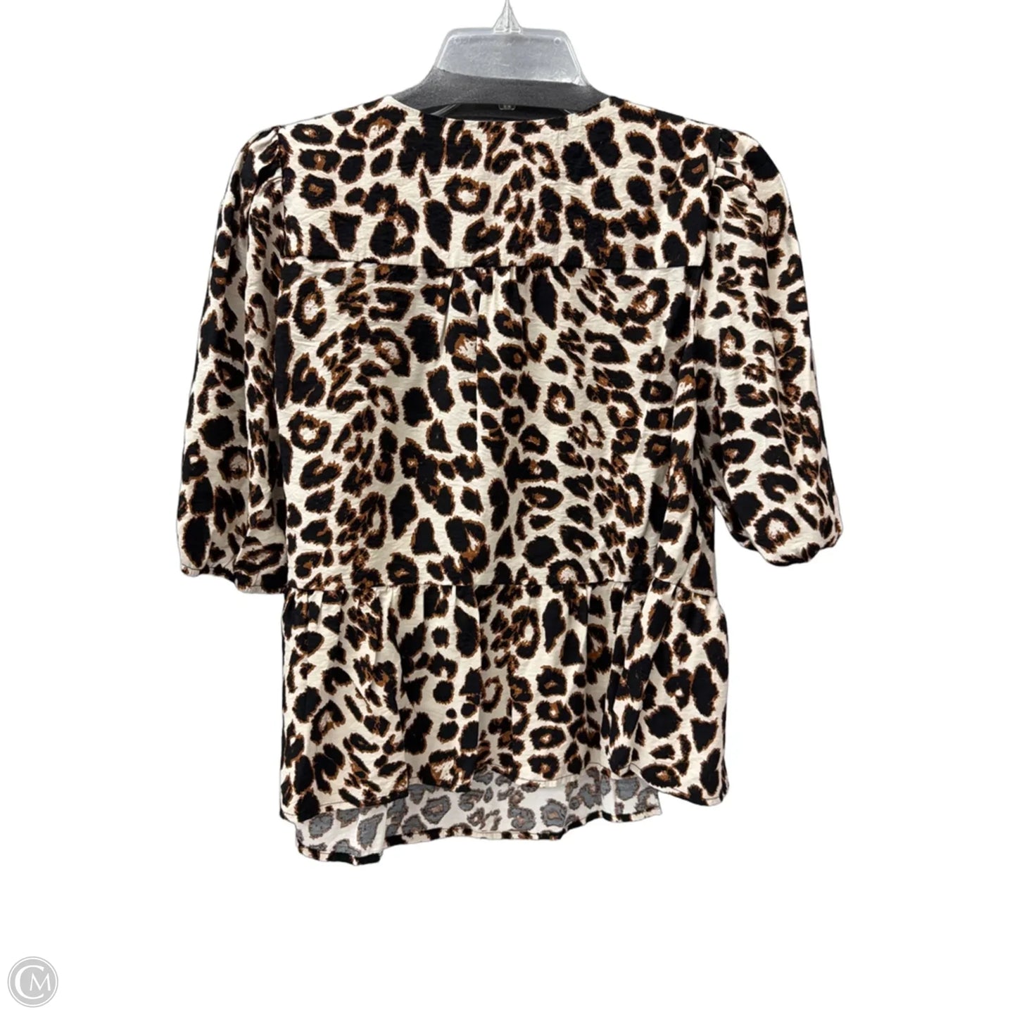 Top Short Sleeve By Monteau In Animal Print, Size: Xl