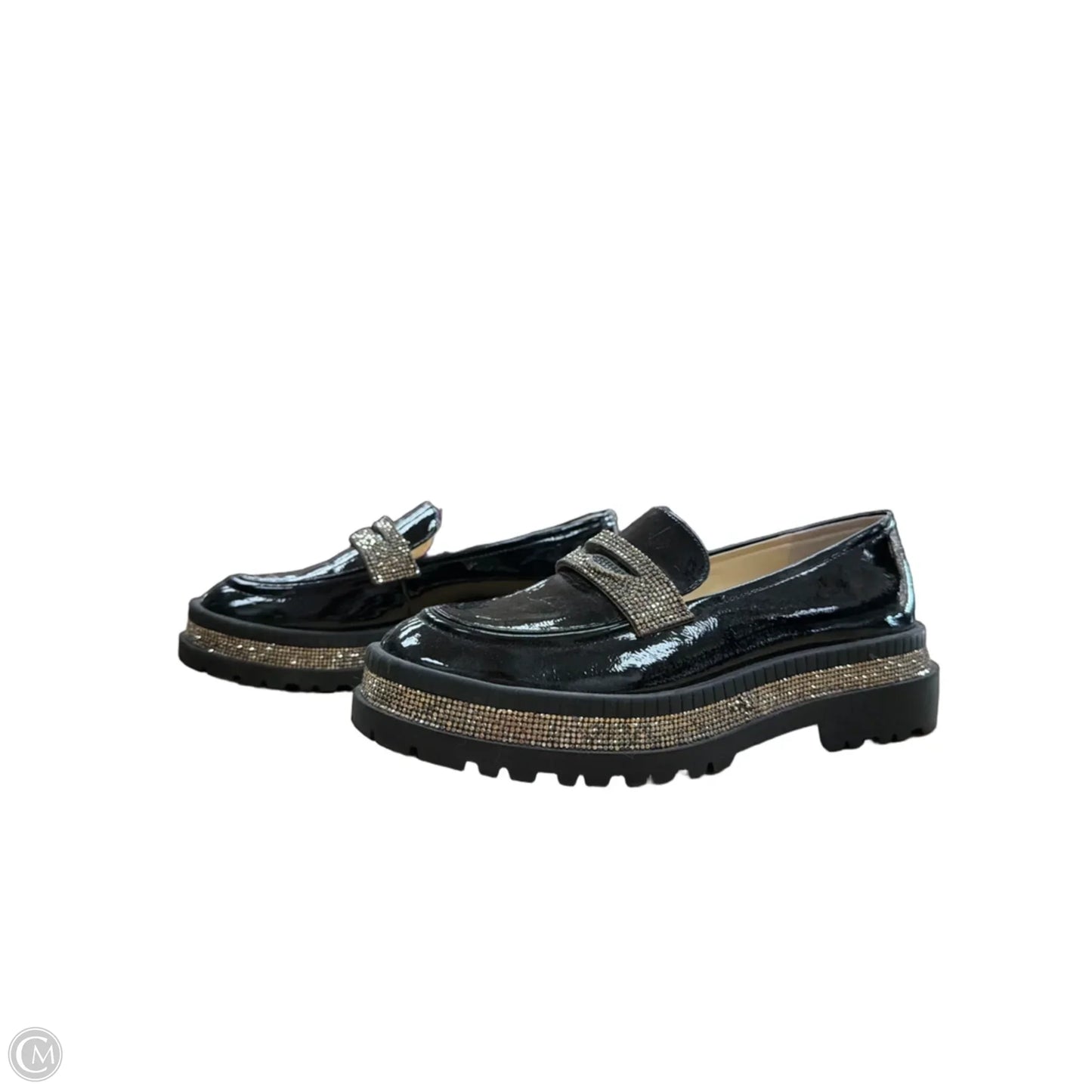Shoes Flats By Jessica Simpson In Black & Gold, Size: 8.5