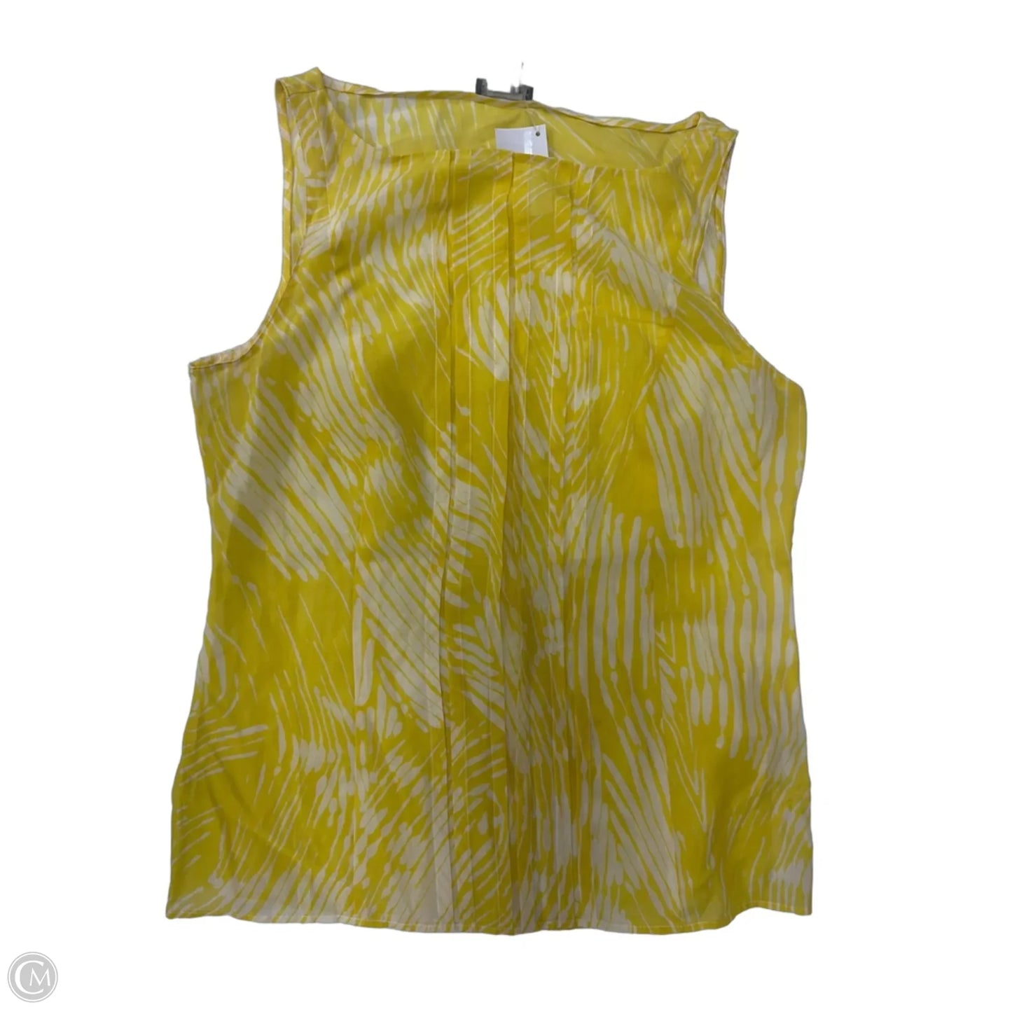Tank Top By Ann Taylor In White & Yellow, Size: S