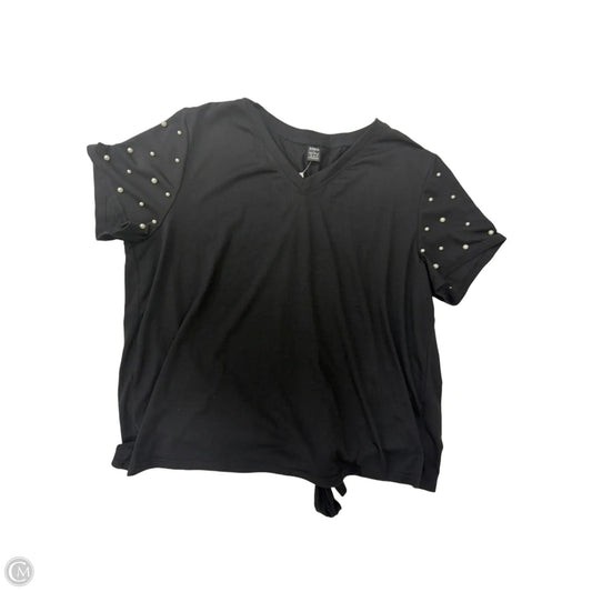 Top Short Sleeve By Shein In Black, Size: Xl