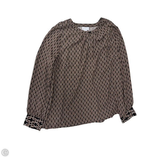 Top Long Sleeve By Liz Claiborne In Brown, Size: L