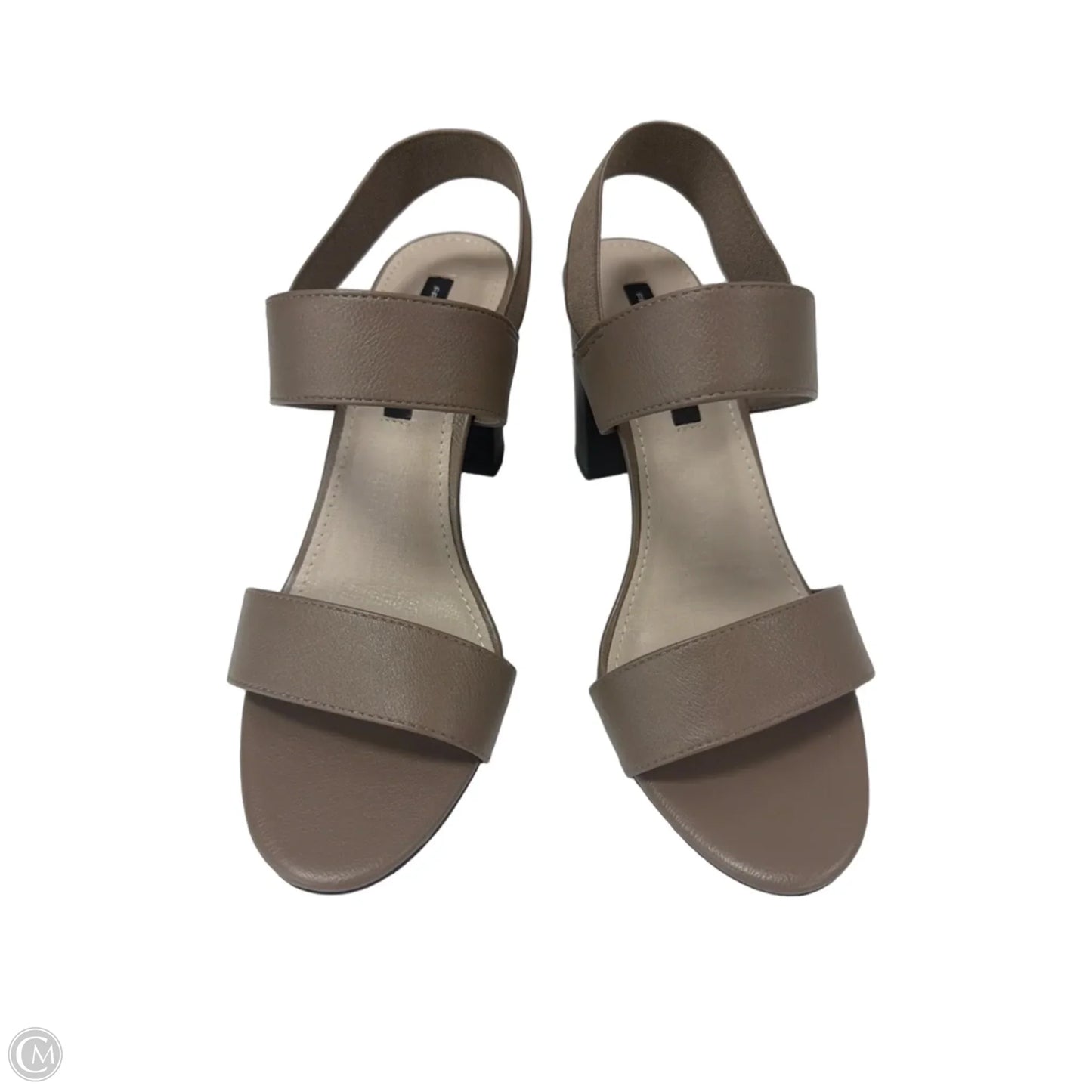 Sandals Heels Block By French Connection In Taupe, Size: 8.5